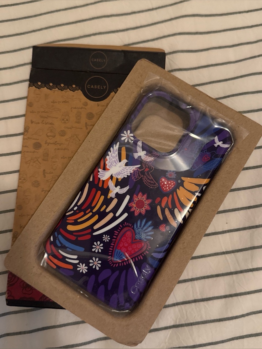 Purple Floral Heart Pattern Phone Case